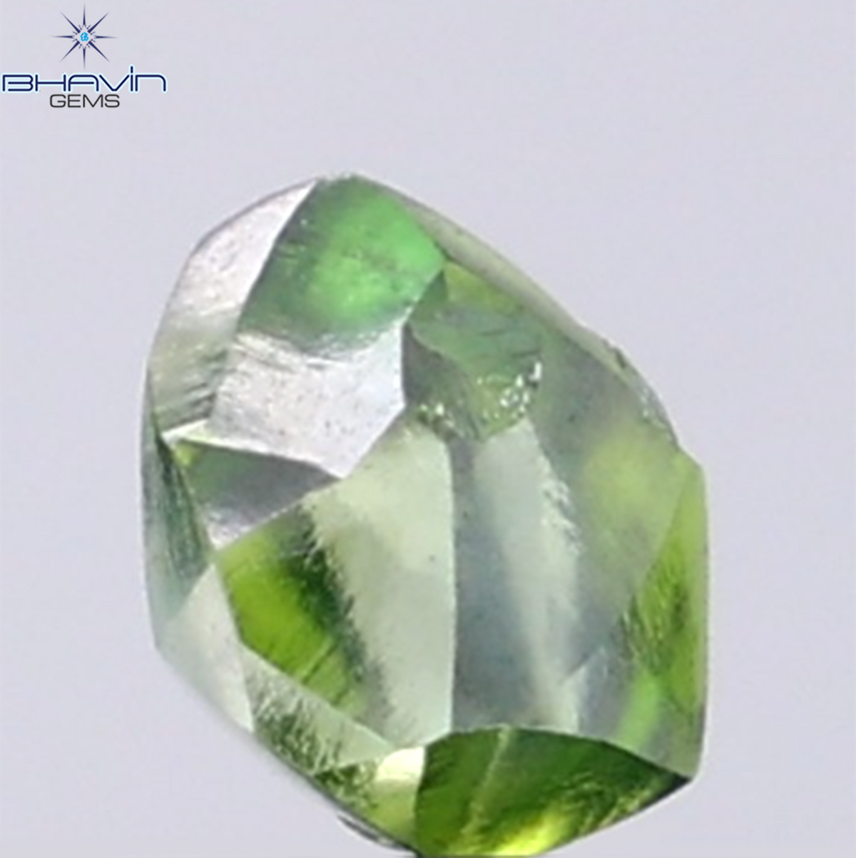 0.99 CT Natural Rough Diamond Enhanced Green Color Clarity VS (5.94 MM)