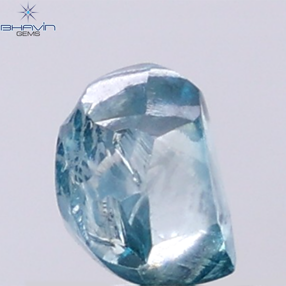 1.44 CT Natural Rough Diamond Enhanced Blue Color Clarity VS (6.16 MM)