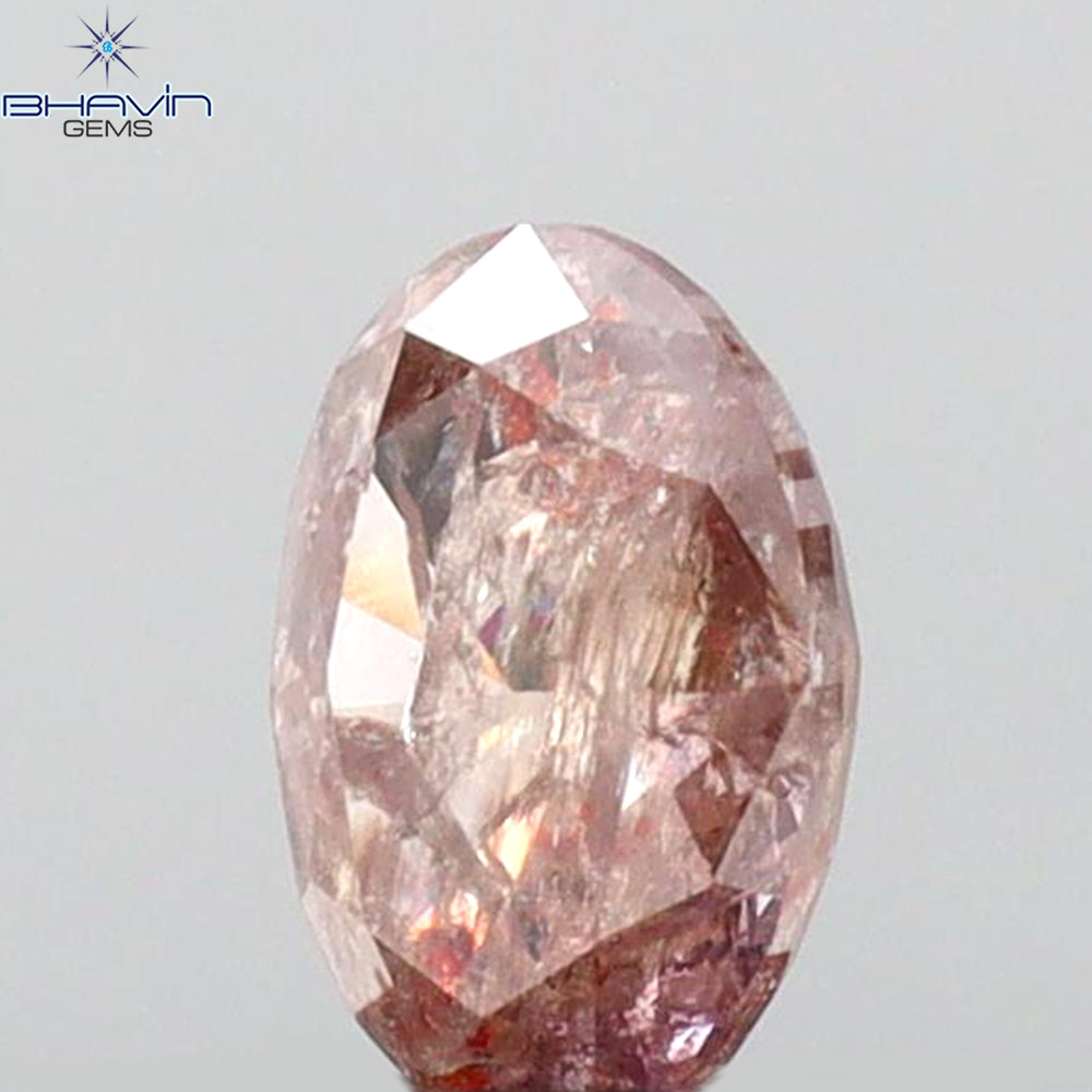 0.38 CT Oval Shape Natural Diamond Pink Color I3 Clarity (5.40 MM)