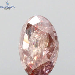 0.38 CT Oval Shape Natural Diamond Pink Color I3 Clarity (5.40 MM)