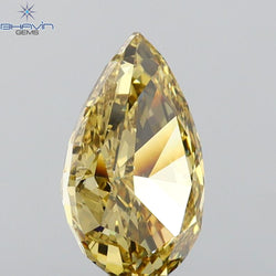 GIA Certified 1.71 CT Pear Diamond Brown Yellow Color Natural Diamond (9.82 MM)