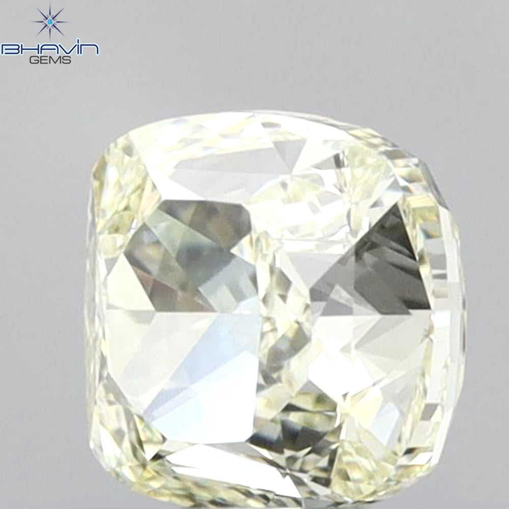 1.00 CT Cushion Shape Natural Diamond Yellow Color VVS1 Clarity (5.23 MM)