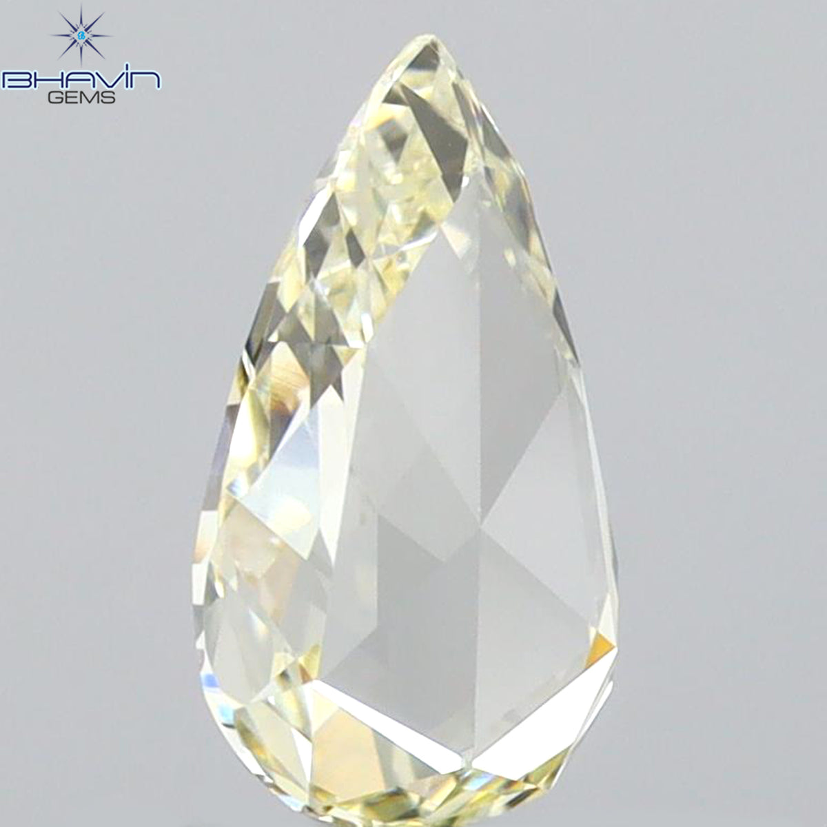 0.64 CT Natural Pear Diamond Light Yellow Color Clarity VVS1 (7.97 MM)