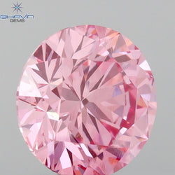 GIA Certified 2.01 CT Round Diamond Enhanced Purplish Pink Color SI1 Clarity (8.08 MM)
