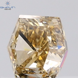 1.00 CT Hexagon Diamond Natural Brown Color VS2 Clarity (5.41 MM)
