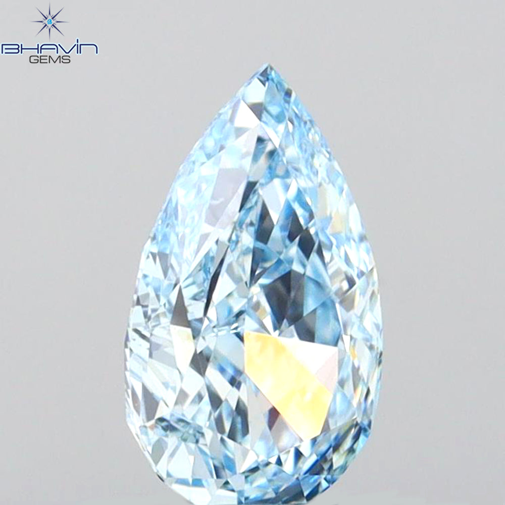 0.81 CT Pear Shape Natural Diamond Blue Color VS1 Clarity (7.68 MM)