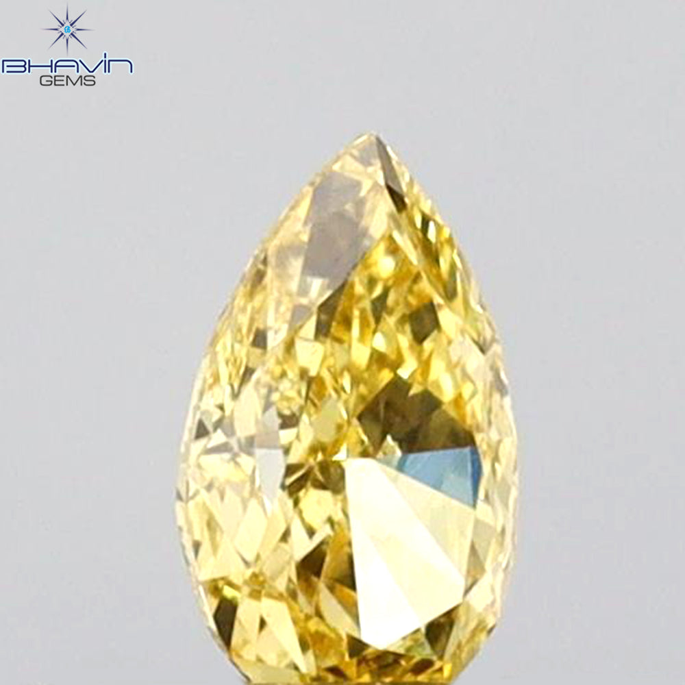 0.21 CT Pear Shape Natural Diamond Orange Color VS2 Clarity (4.73 MM)