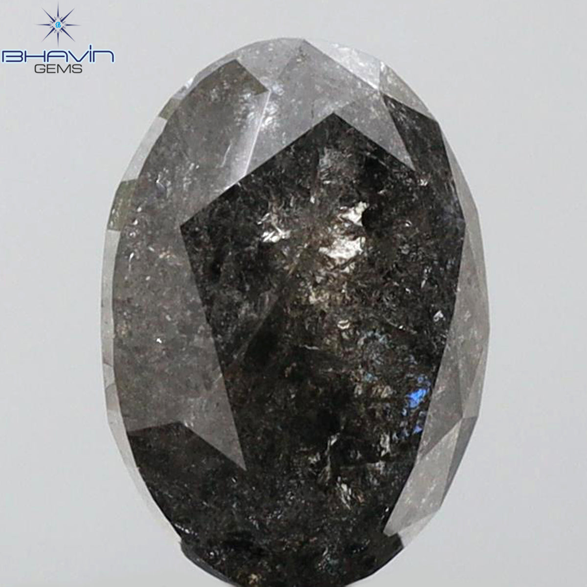 1.53 CT Oval Shape Natural Diamond Salt And Papper Color I3 Clarity (7.91 MM)