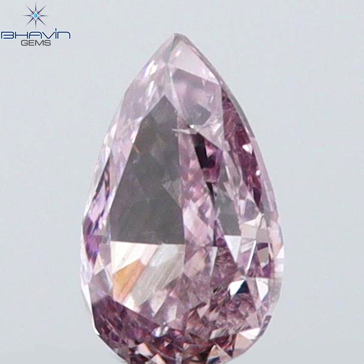 0.11 CT Natural Pear Diamond Vivid Pink Color Clarity VS2 (3.90 MM)