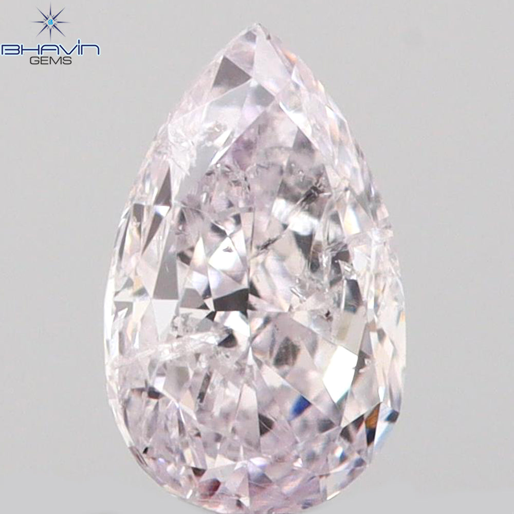 0.26 CT Pear Shape Natural Diamond Pink Color I1 Clarity (4.80 MM)