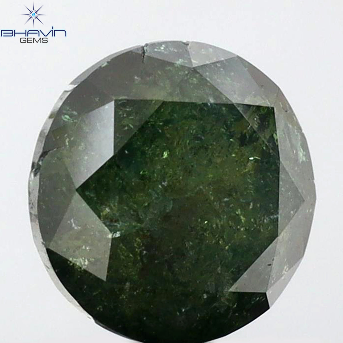 2.39 CT Round Shape Natural Diamond Enhanced Green Color I3 Clarity (8.12 MM)
