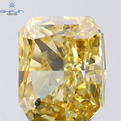 0.63 CT Radiant Shape Natural Diamond Orange Color SI1 Clarity (5.13 MM)