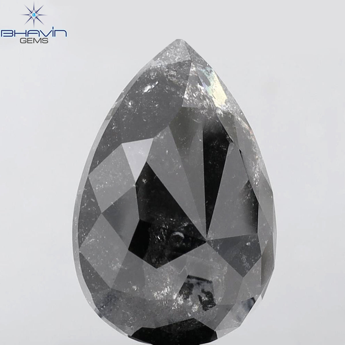 8.93 CT Pear Shape Natural Loose Diamond Salt And Pepper Color (18.10 MM)