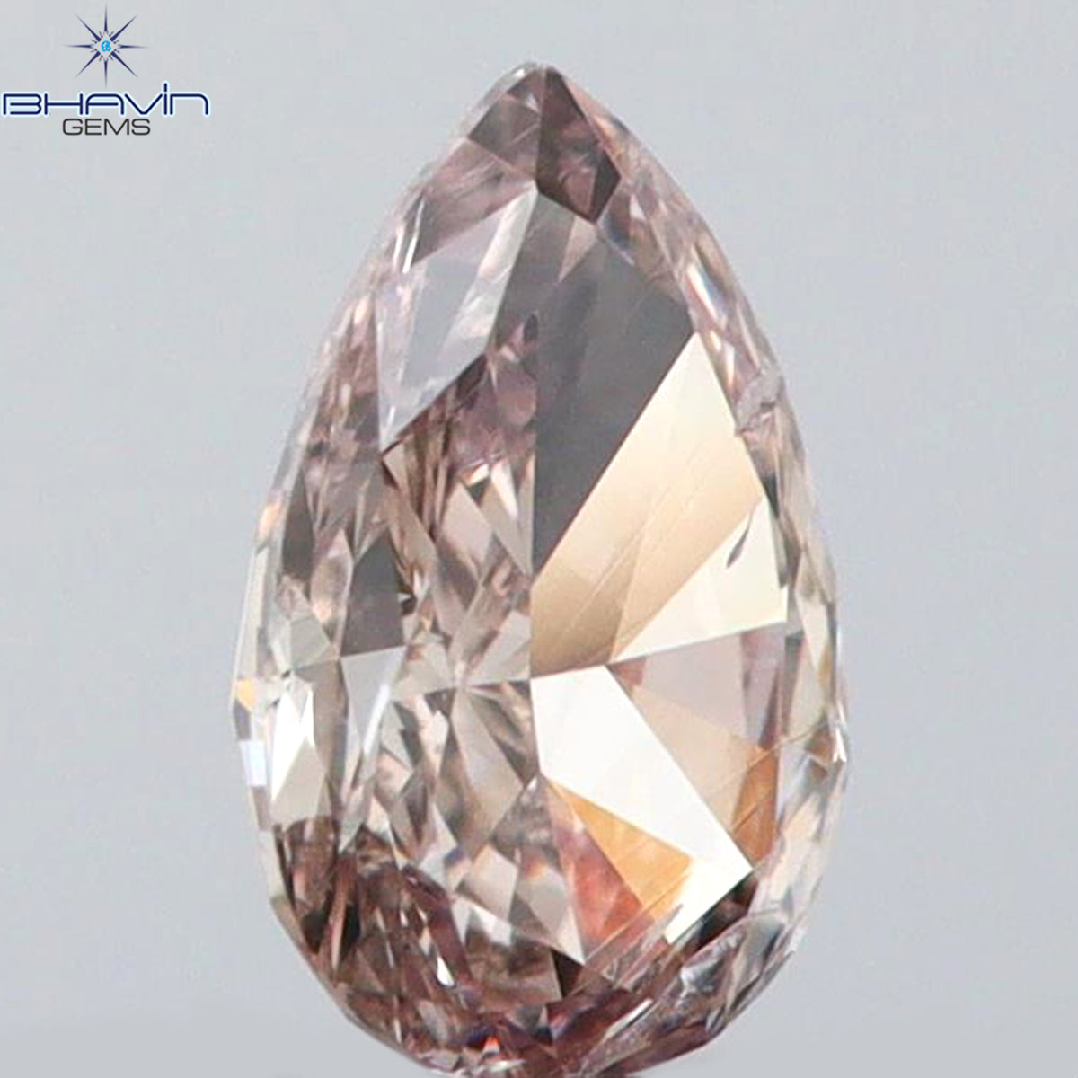 0.13 CT Natural Pear Diamond Pink Color Clarity SI2 (4.05 MM)
