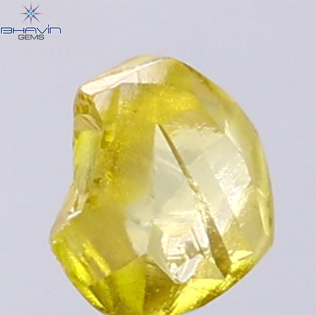 0.90 CT Natural Rough Diamond Enhanced Yellow Color Clarity VS (6.56 MM)