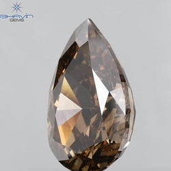 2.01 CT Pear Shape Natural Diamond Brown Color VS2 Clarity (10.31 MM)