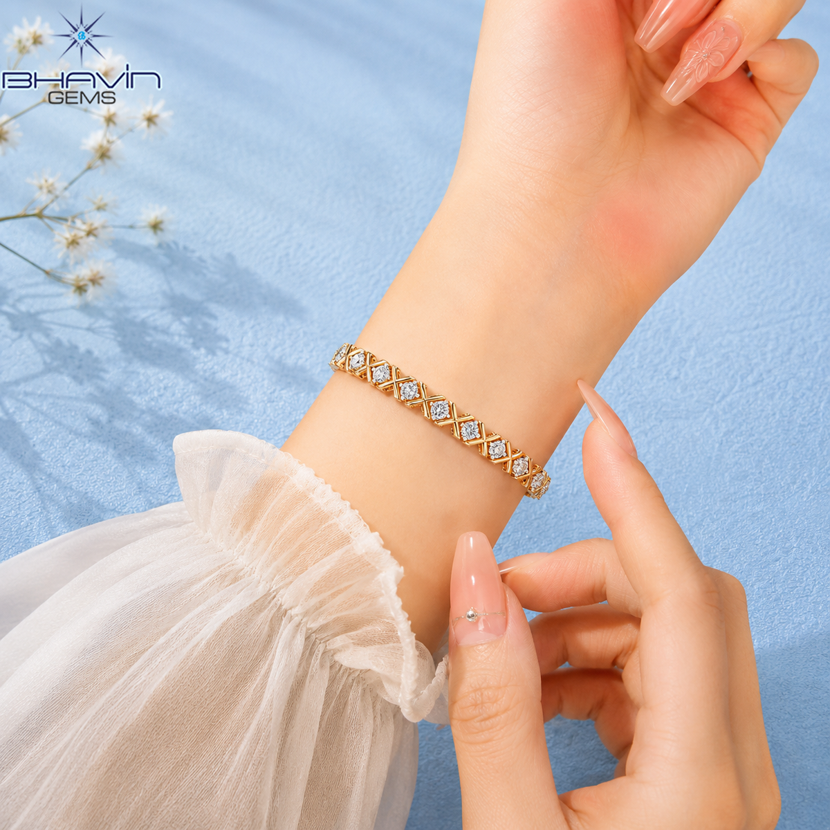 Infinity Twist Round Diamond Tennis Bracelet