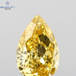 0.30 CT Pear Shape Natural Diamond Orange Color SI1 Clarity (5.50 MM)