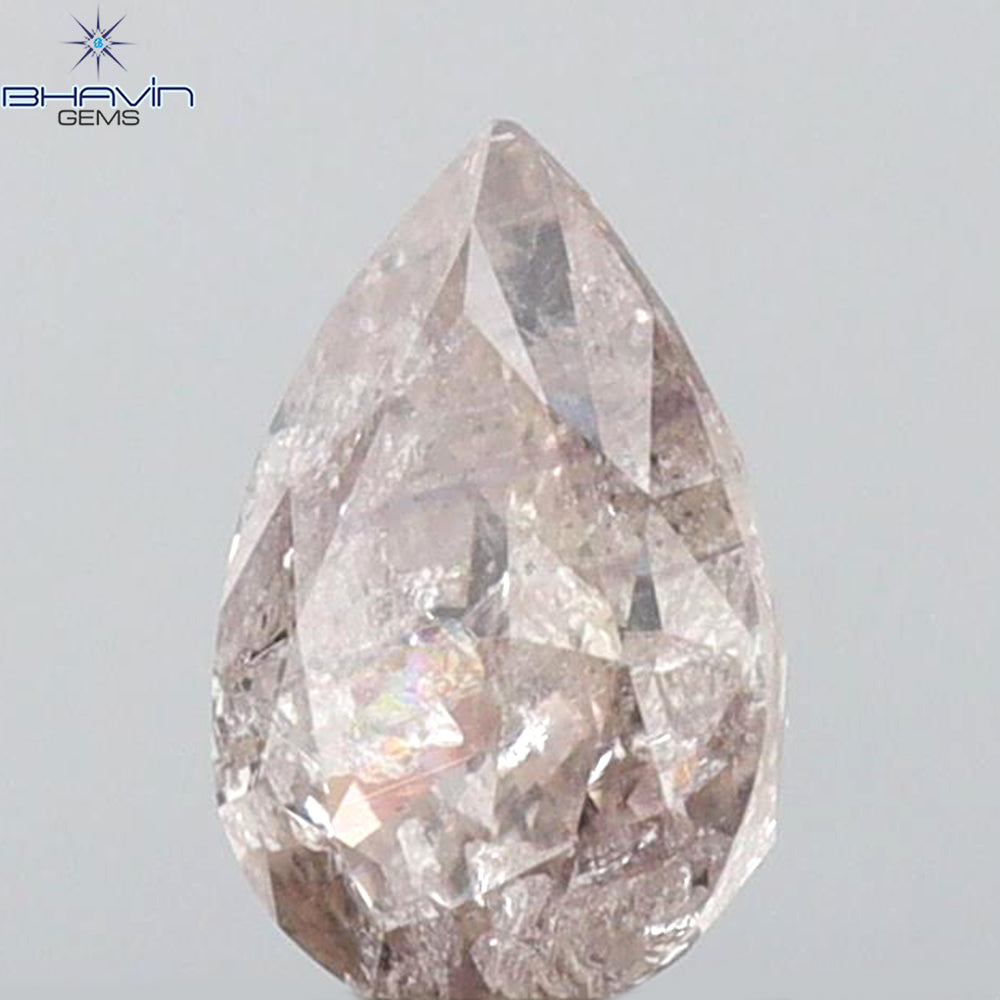 GIA Certified 1.01 CT Pear Diamond Pinkish Brown Color Natural  Diamond (7.88 MM)