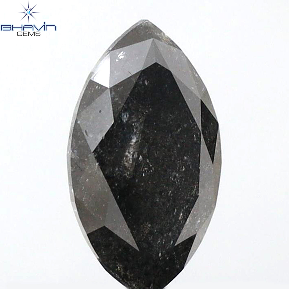1.06 CT マーキスシェイプ 天然ルースダイヤモンド ブラック（ソルトアンドペッパー）カラー I3 クラリティ（9.08 MM）