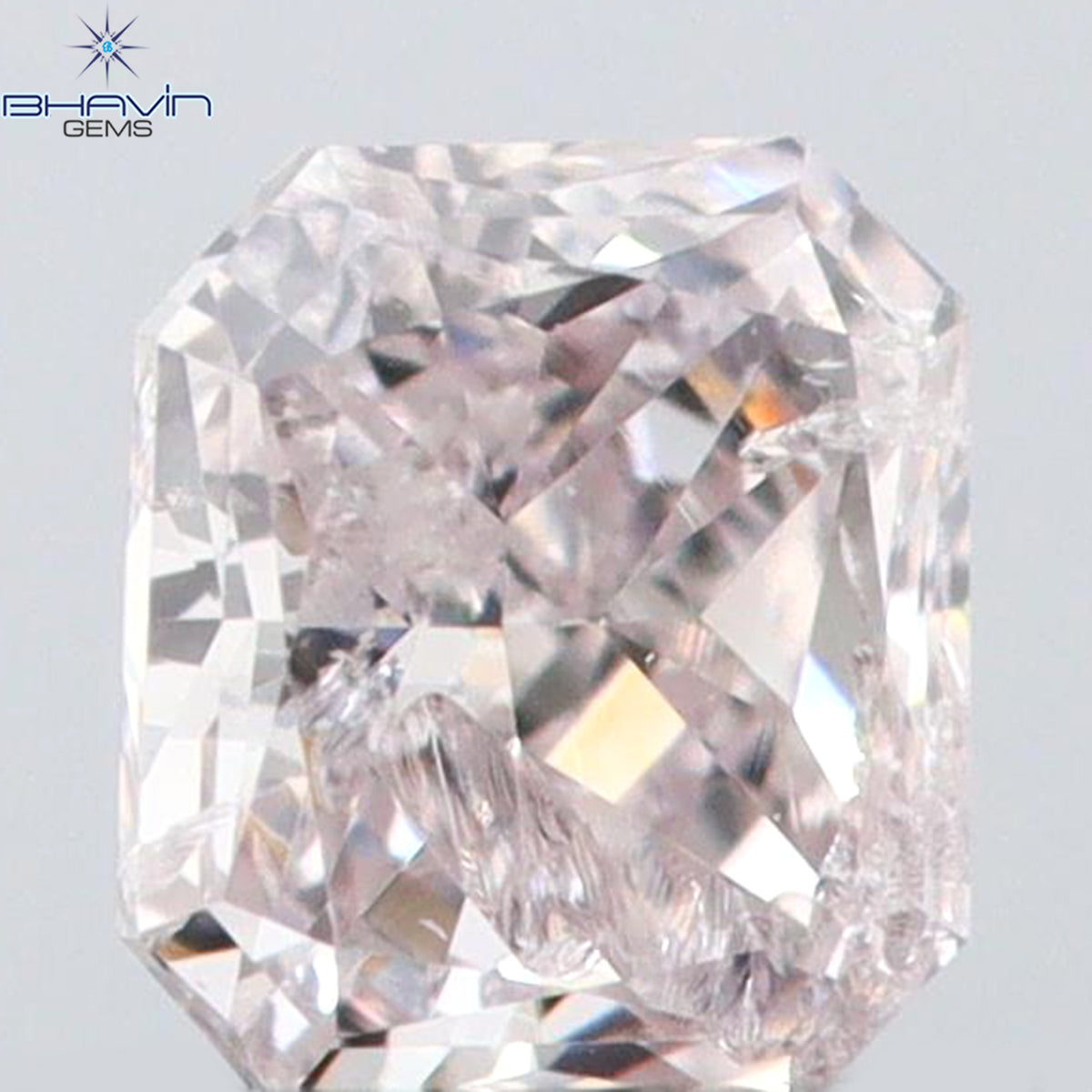 0.08 CT ラディアント シェイプ ナチュラル ダイヤモンド ピンク色 SI2 クラリティ (2.38 MM)
