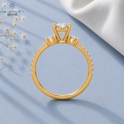 Elegant Princess Cut Three Stone Diamond Ring