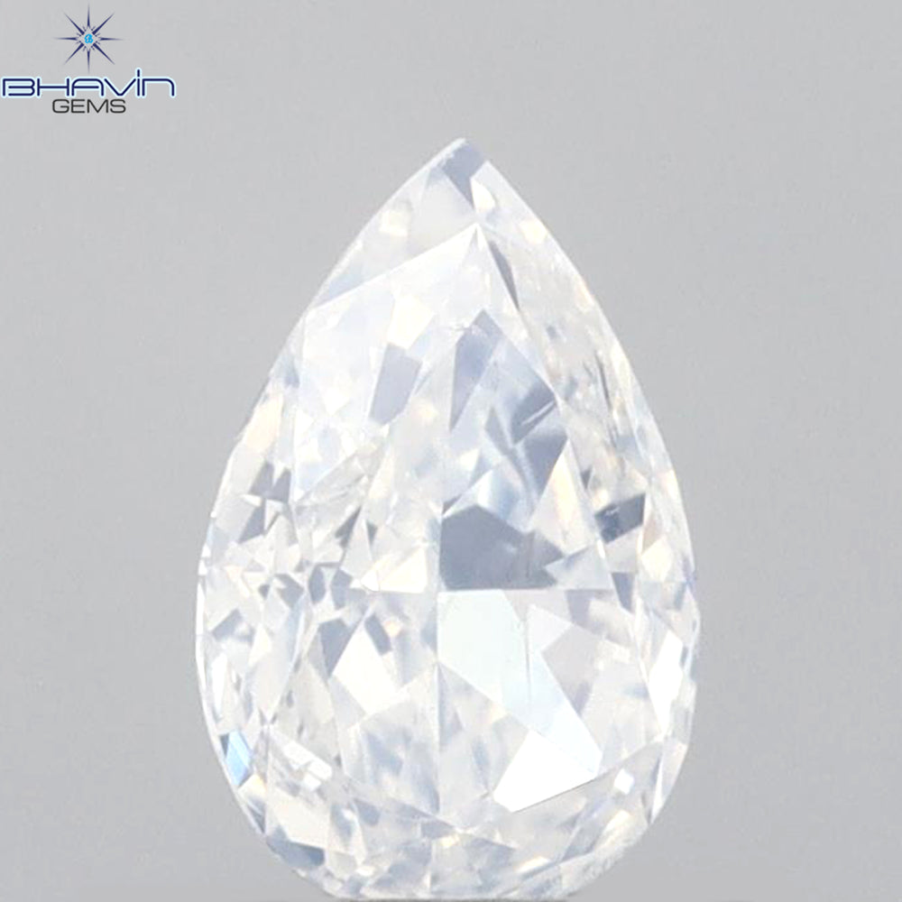 0.51 CT Pear Shape Natural Diamond White Color VS2 Clarity (6.51 MM)