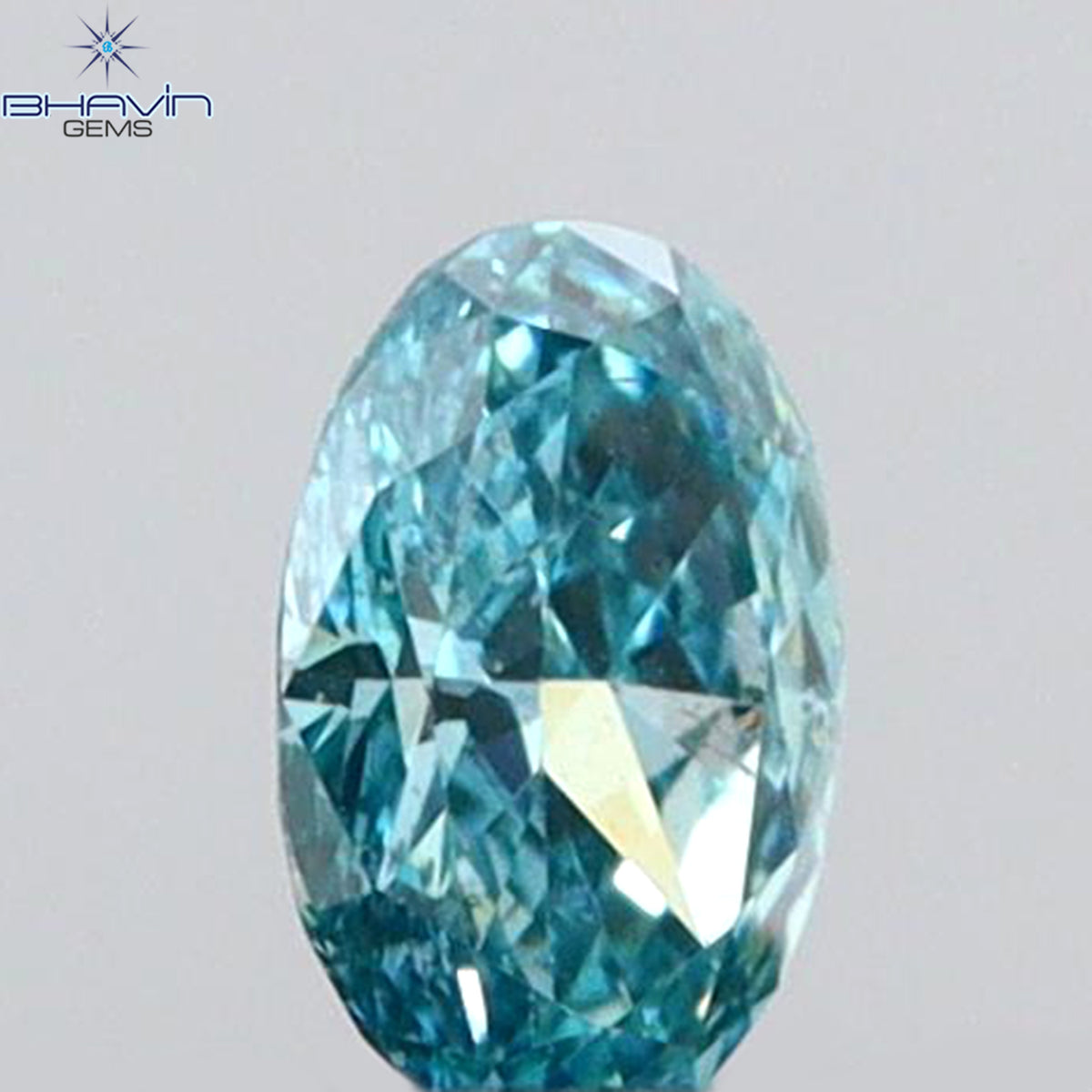 0.07 CT Natural Oval Diamond Enhanced Vivid Aqua Blue Color Clarity VS2 (3.01 MM)