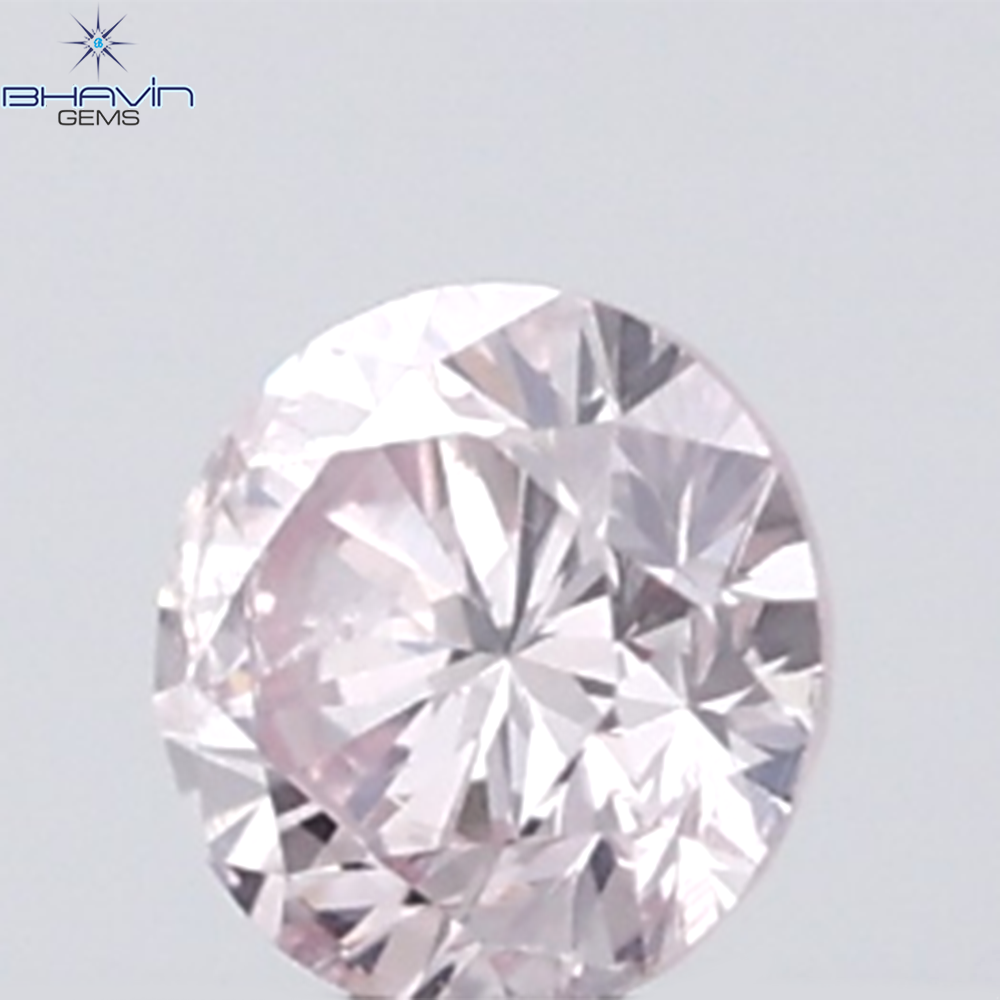 0.07 CT Round Natural Diamond Pink Color SI2 Clarity