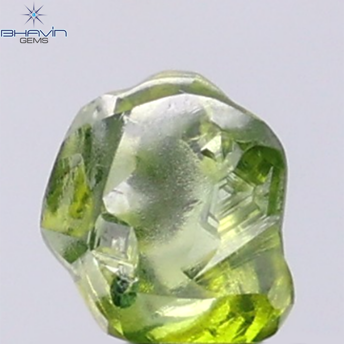 1.09 CT Natural Rough Diamond Enhanced Green Color Clarity VS (6.23 MM)