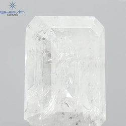 0.94 CT Emerald Shape Natural Diamond White Color I3 Clarity (6.63 MM)