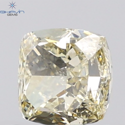 1.02 CT Cushion Diamond Natural Brown Yellow Color VVS1 Clarity (5.25 MM)