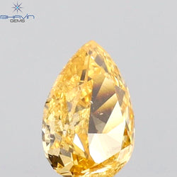 0.28 CT Pear Shape Natural Diamond Orange Yellow Color SI2 Clarity (5.16 MM)