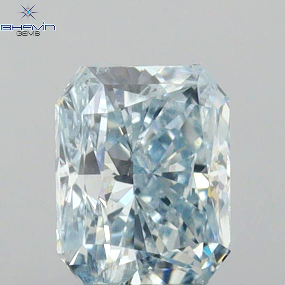 0.61 CT Radiant Diamond Blue Color Natural Diamond Clarity SI2 (5.08 MM)
