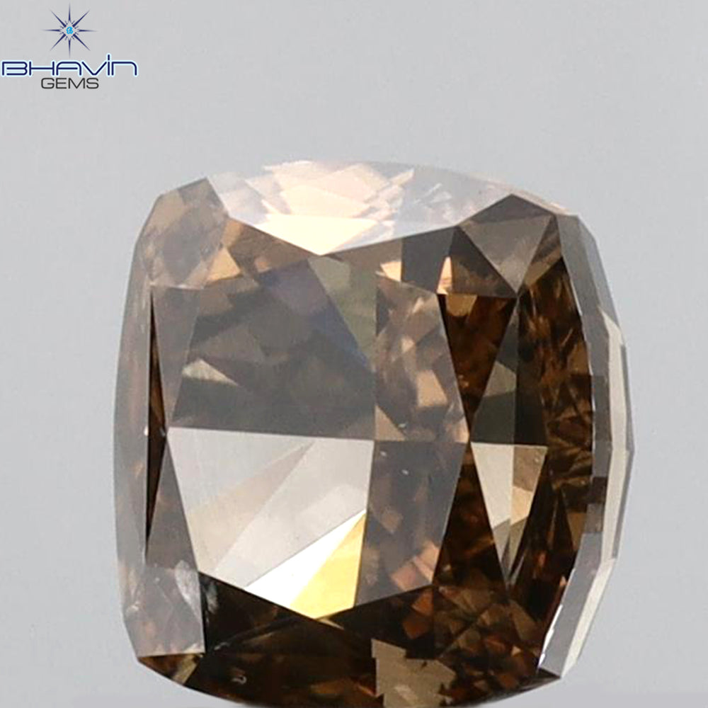 1.02 CT Cushion Shape Natural Diamond Brown Color VS2 Clarity (5.40 MM)