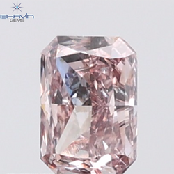 GIA Certified 0.39 CT Radiant Diamond Natural Pink Brown Color SI2 Clarity (5.16 MM)