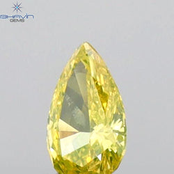 0.12 CT Pear Shape Natural Diamond Green (Parrot) Color VS1 Clarity (4.36 MM)