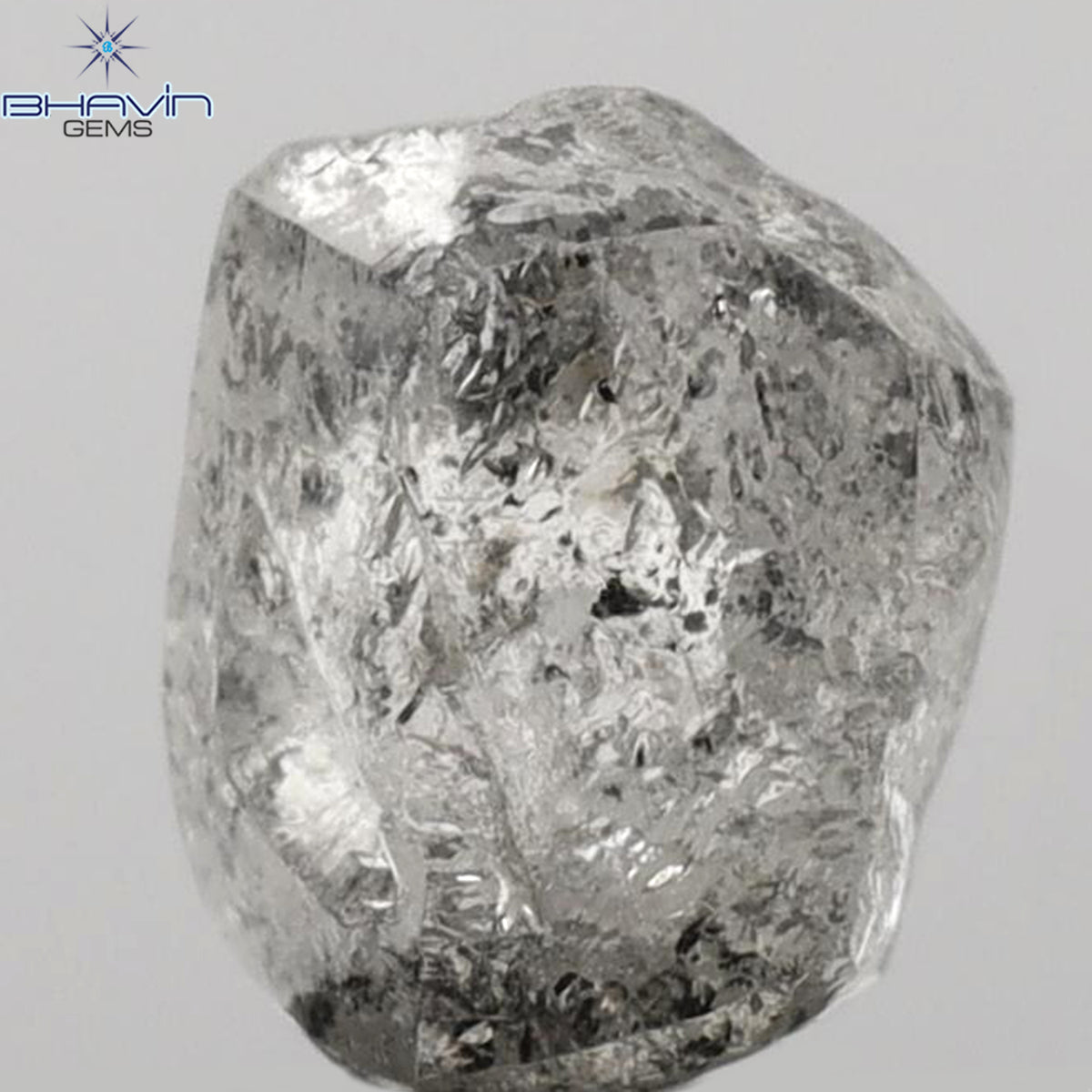 1.52 CT Rough Shape Natural Diamond Salt And Pepper Color (4.87 MM)