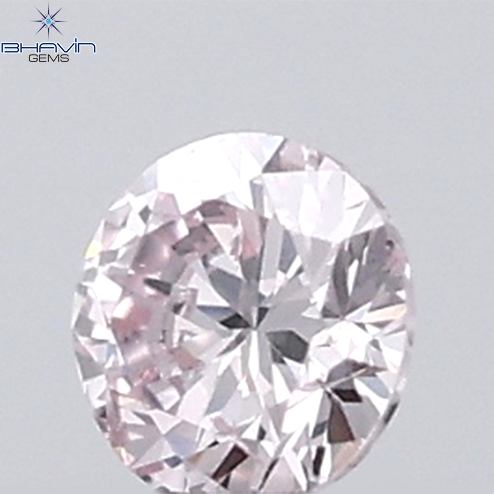 0.18 CT ラウンド ローズ カット シェイプ 天然ダイヤモンド ピンク色 I2 クラリティ (3.86 MM)