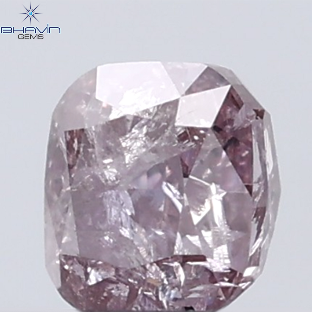 0.38 CT Cushion Diamond Natural Pink Color I3 Clarity (3.84 MM)