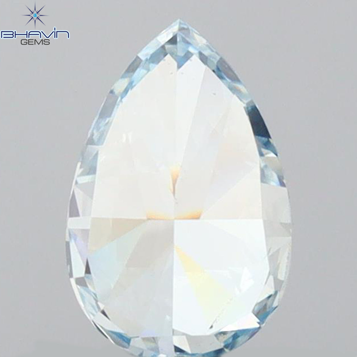 0.69 CT Natural Pear Diamond Enhanced Intense Blue Color Clarity VS1 (7.03 MM)