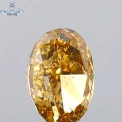 0.22 CT Oval Shape Natural Diamond Orange Color SI1 Clarity (4.24 MM)