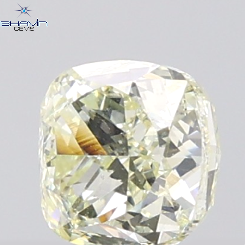 1.00 CT Cushion Diamond Natural Yellow Color SI1 Clarity (5.19 MM)