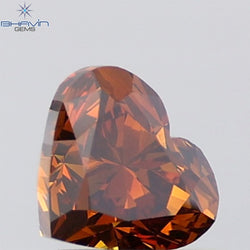 1.01 CT Heart Shape Natural Diamond Red Color VS2 Clarity (6.30 MM)