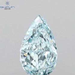 0.30 CT Pear Shape Natural Diamond Blue Color SI1 Clarity (5.41 MM)