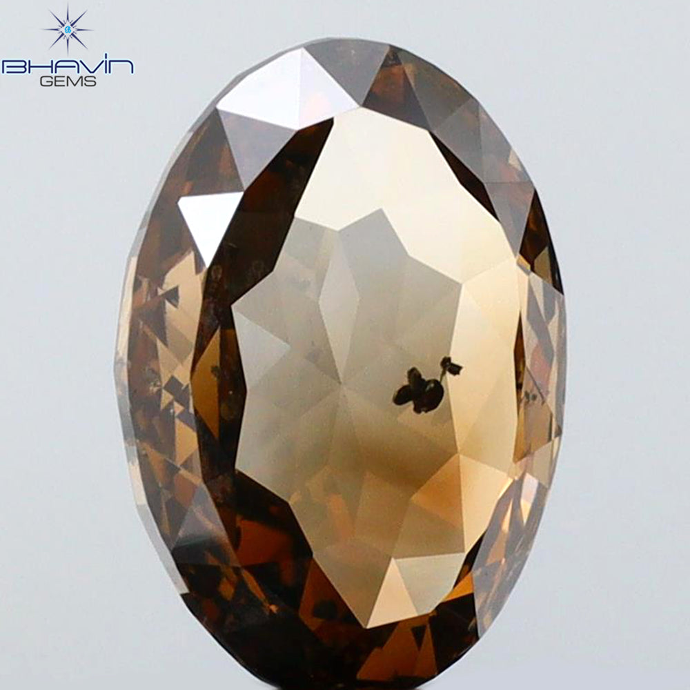 1.06 CT Oval Shape Natural Diamond Brown Color SI2 Clarity (8.05 MM)