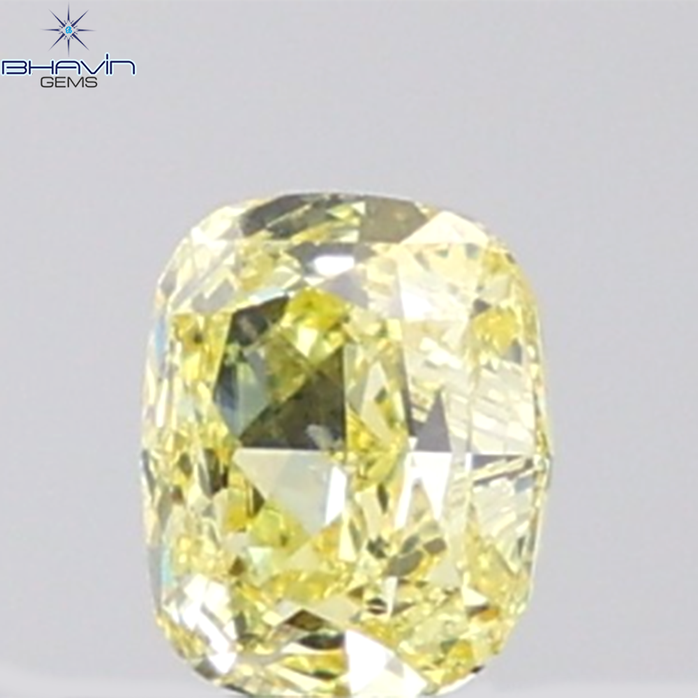 GIA認定 1.27 CT クッションダイヤモンド イエローカラー 天然ダイヤモンド VS1 クラリティ (5.97 MM)
