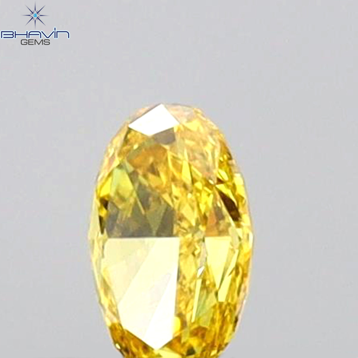 0.12 CT オーバルシェイプ 天然ダイヤモンド イエローオレンジカラー VS1 クラリティ (3.84 MM)