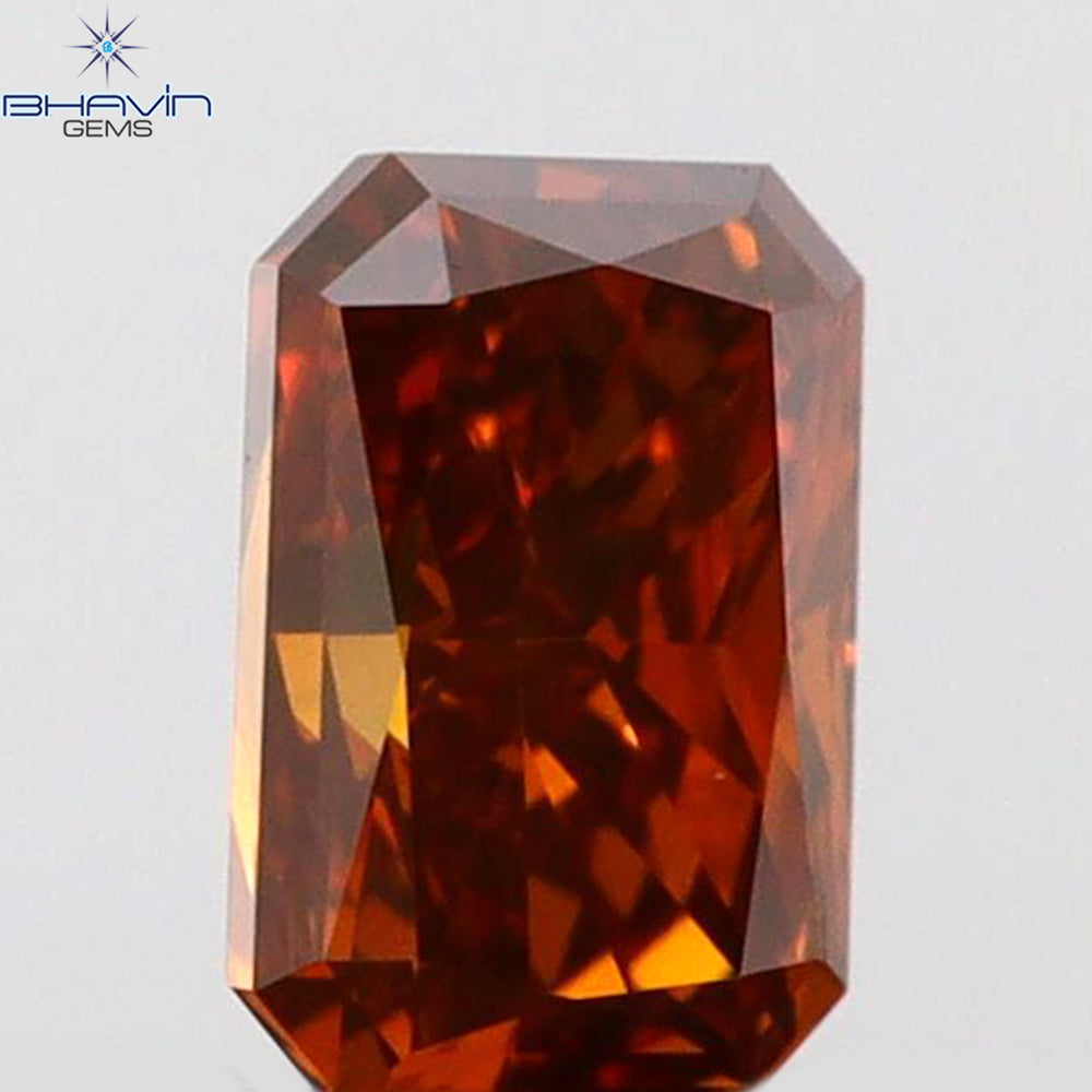 0.19 CT Radiant Shape Natural Diamond Red Color VS2 Clarity (3.90 MM)