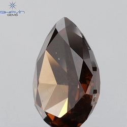 0.51 CT Pear Shape Natural Diamond Red Brown Color SI1 Clarity (6.26 MM)